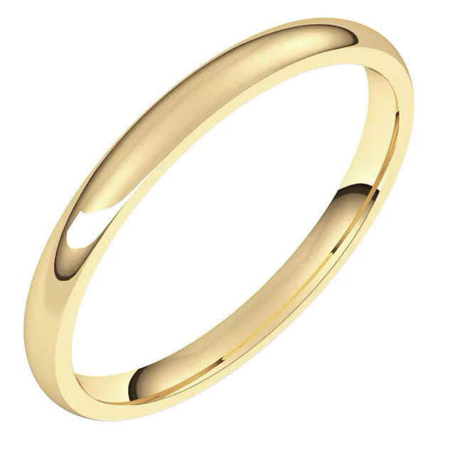2mm Comfort Fit Medium Weight Wedding Band