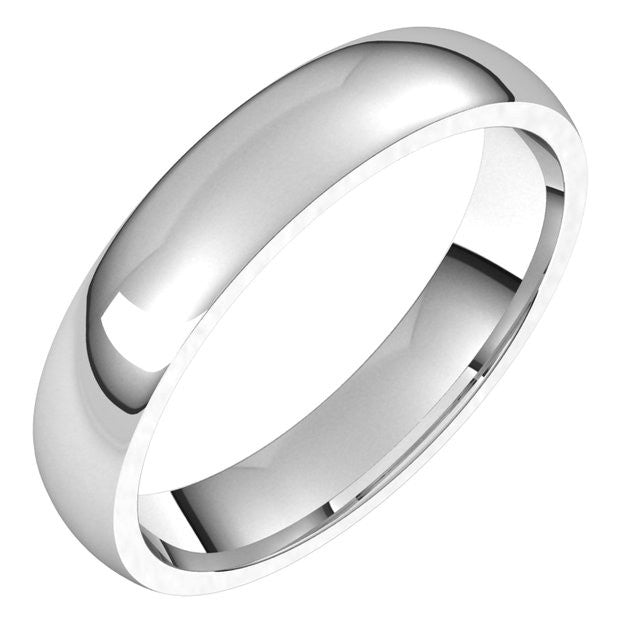 4mm Platinum Comfort Fit Medium Weight Wedding Band