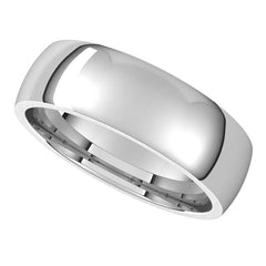 6mm Platinum Comfort Fit Medium Weight Wedding Band