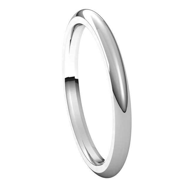 2mm Platinum Comfort Fit Heavy Weight Wedding Band