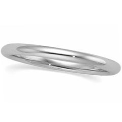 2mm Platinum Comfort Fit Medium Weight Wedding Band