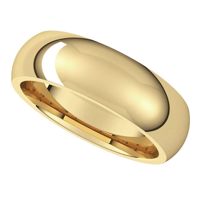 6mm Comfort Fit Heavy Weight Wedding Band