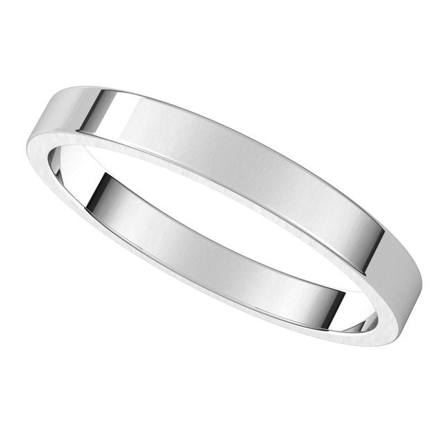 2.5mm Platinum Flat Wedding Band