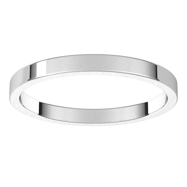 2mm Platinum Flat Wedding Band