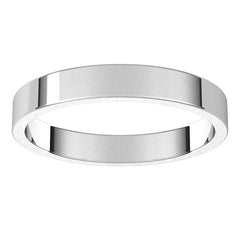 3mm Platinum Flat Wedding Band