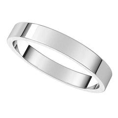 3mm Platinum Flat Wedding Band