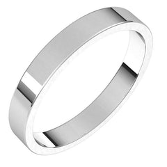 3mm Platinum Flat Wedding Band