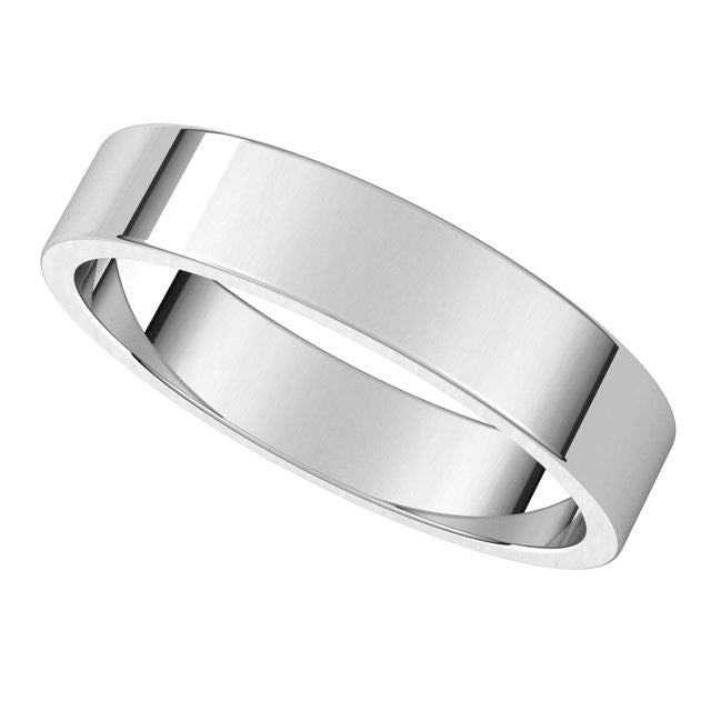 4mm Platinum Flat Wedding Band