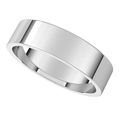 5mm Platinum Flat Wedding Band