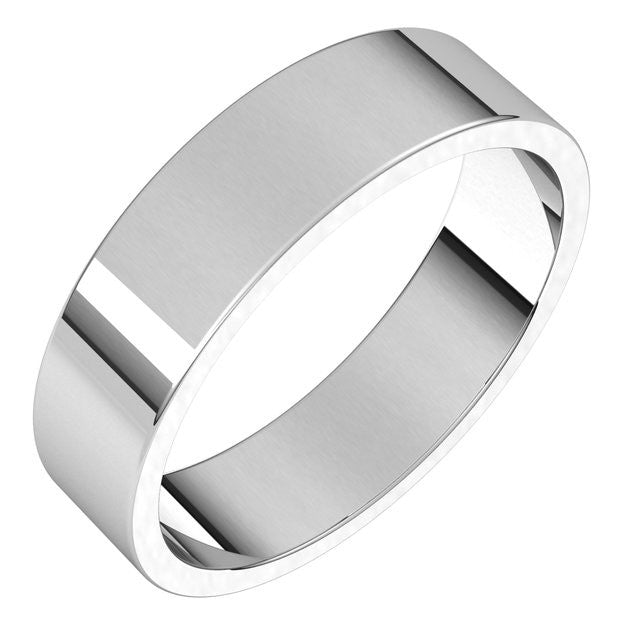 5mm Platinum Flat Wedding Band