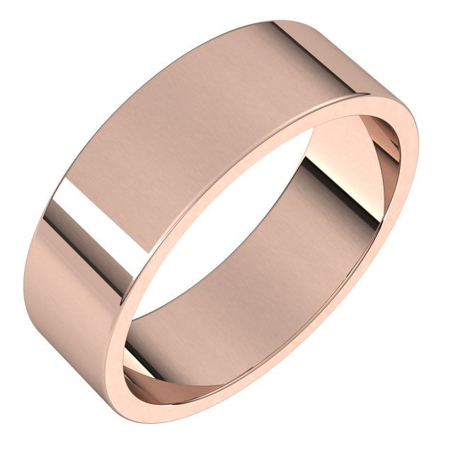 6mm Flat Wedding Band
