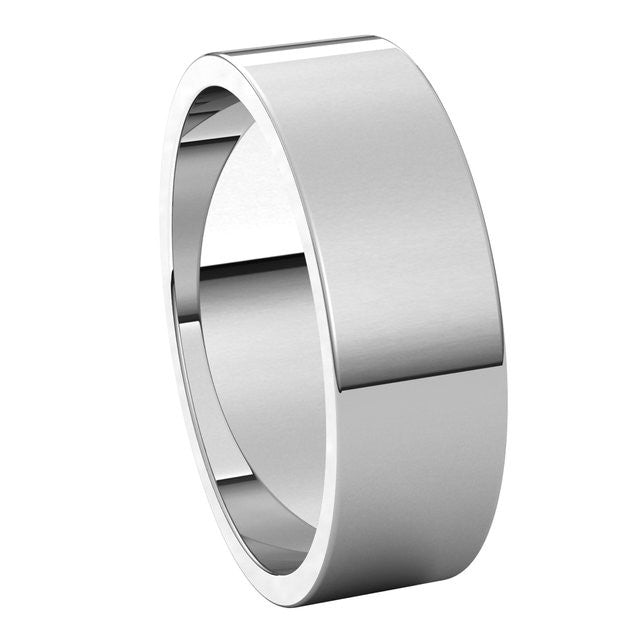 6mm Platinum Flat Wedding Band