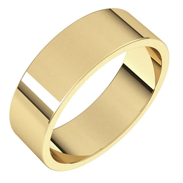 6mm Flat Wedding Band