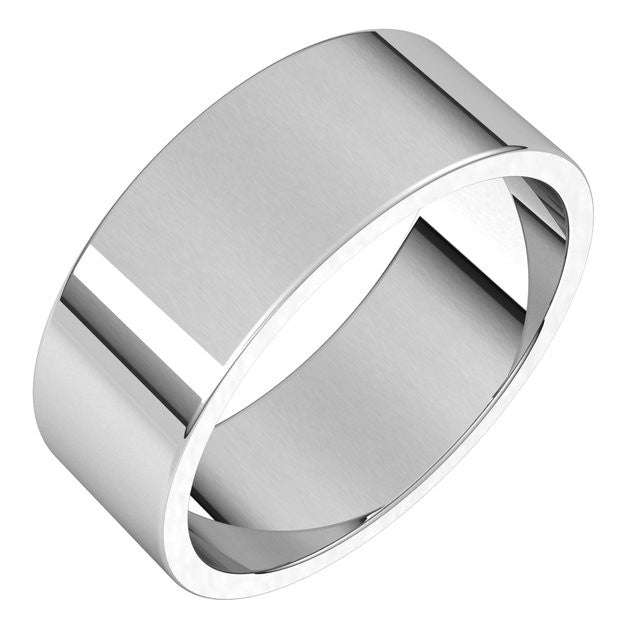 7mm Platinum Flat Wedding Band