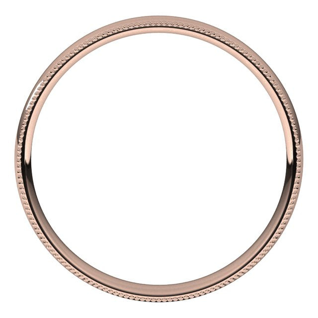 3mm Comfort Fit Milgrain Wedding Band
