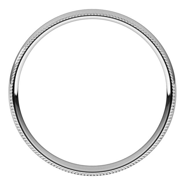 3mm Comfort Fit Milgrain Wedding Band