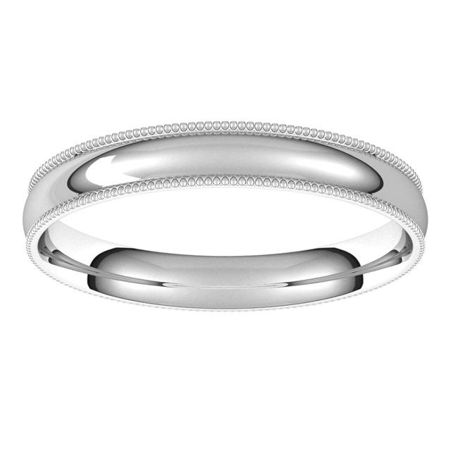 3mm Comfort Fit Milgrain Wedding Band