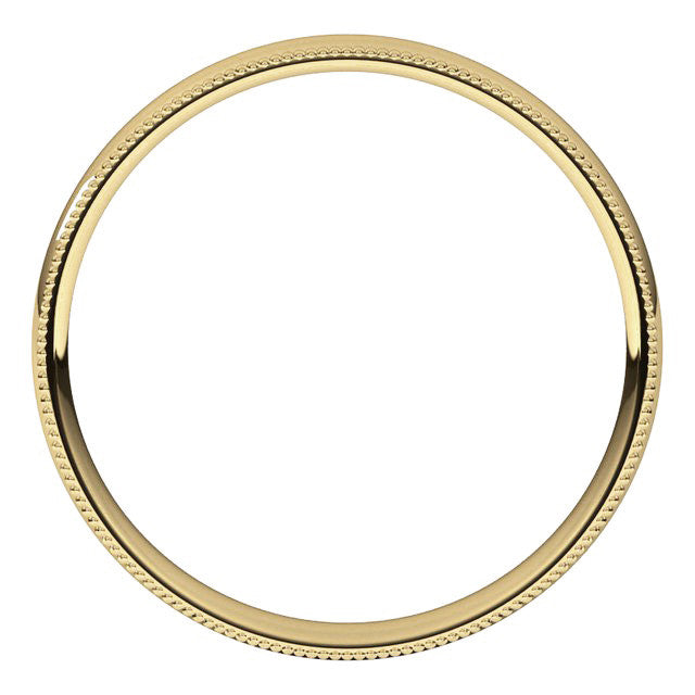 3mm Comfort Fit Milgrain Wedding Band