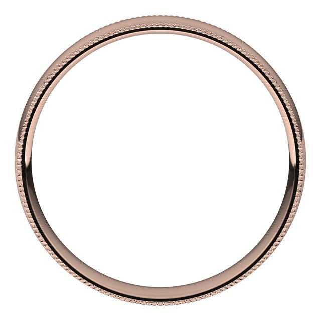 4mm Comfort Fit Milgrain Wedding Band