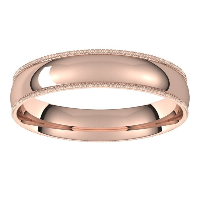 4mm Comfort Fit Milgrain Wedding Band