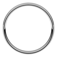 4mm Platinum Comfort Fit Milgrain Wedding Band