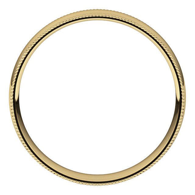 4mm Comfort Fit Milgrain Wedding Band