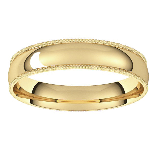 4mm Comfort Fit Milgrain Wedding Band