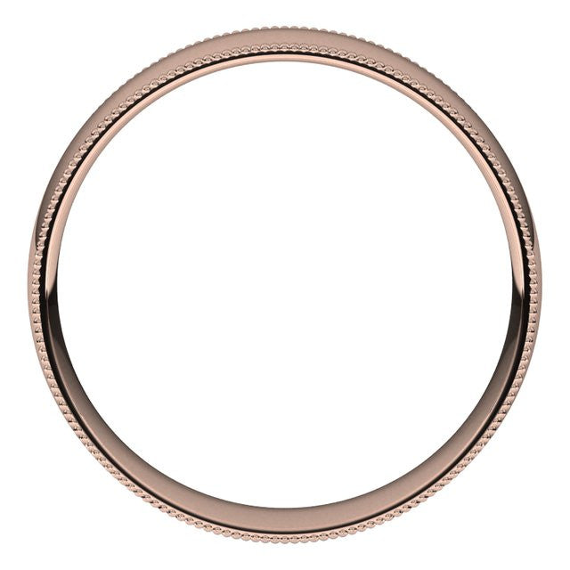 5mm Comfort Fit Milgrain Wedding Band