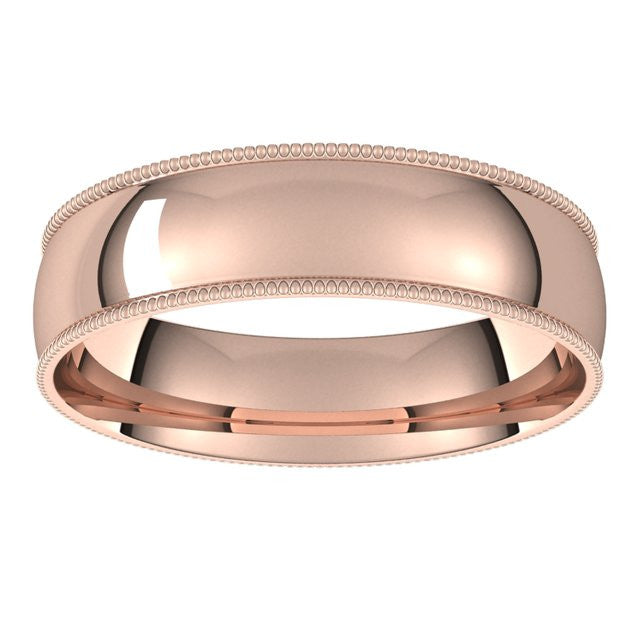 5mm Comfort Fit Milgrain Wedding Band