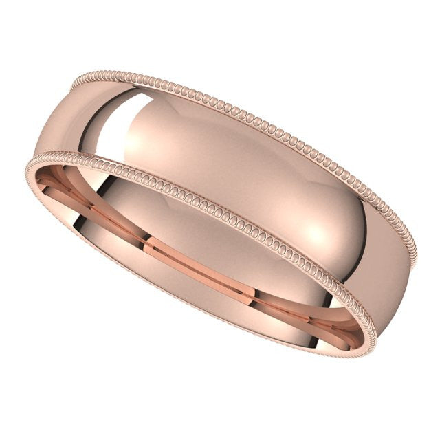5mm Comfort Fit Milgrain Wedding Band