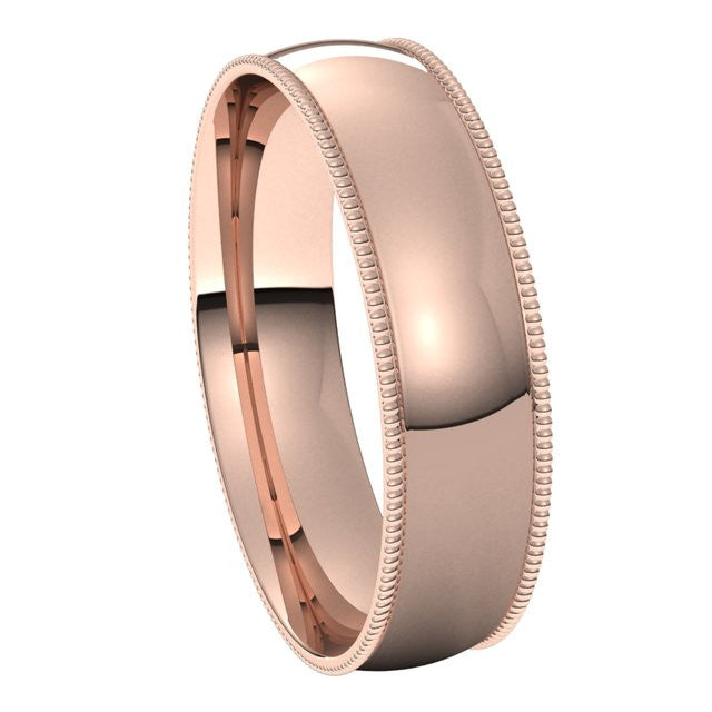 5mm Comfort Fit Milgrain Wedding Band
