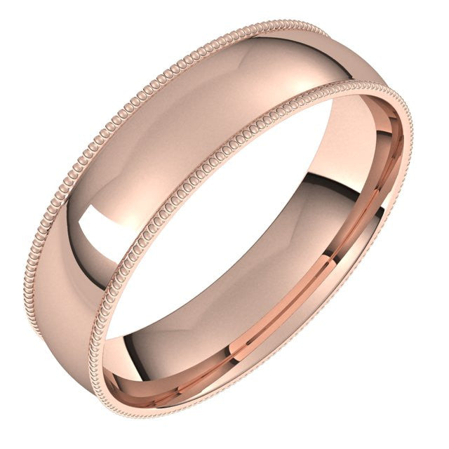 5mm Comfort Fit Milgrain Wedding Band