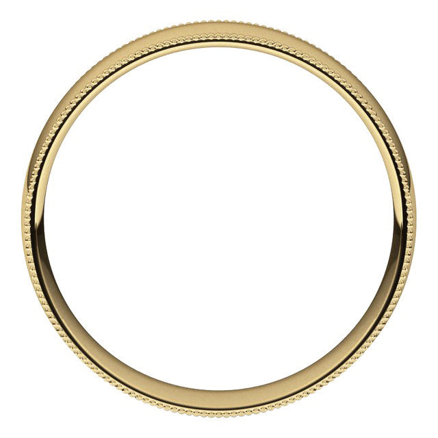5mm Comfort Fit Milgrain Wedding Band