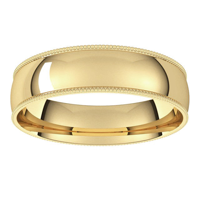 5mm Comfort Fit Milgrain Wedding Band