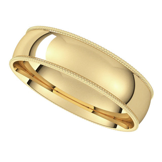 5mm Comfort Fit Milgrain Wedding Band