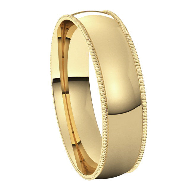 5mm Comfort Fit Milgrain Wedding Band