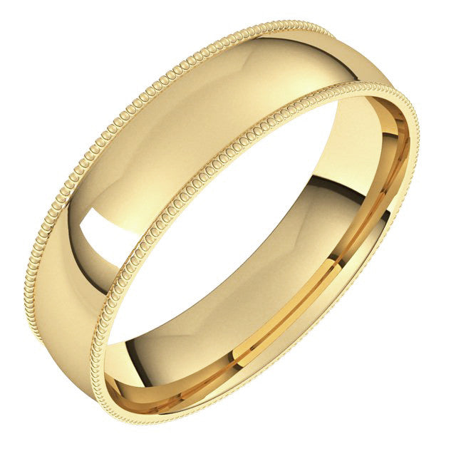 5mm Comfort Fit Milgrain Wedding Band