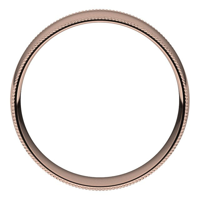 6mm Comfort Fit Milgrain Wedding Band