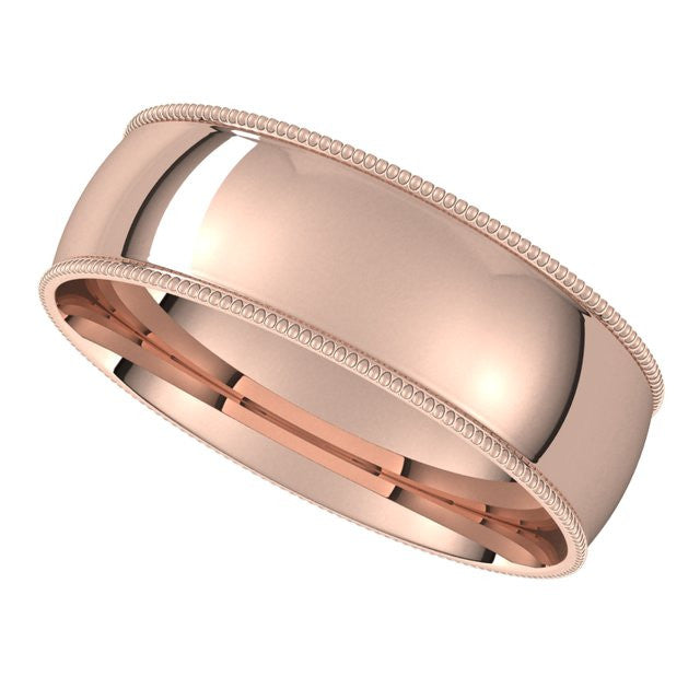 6mm Comfort Fit Milgrain Wedding Band