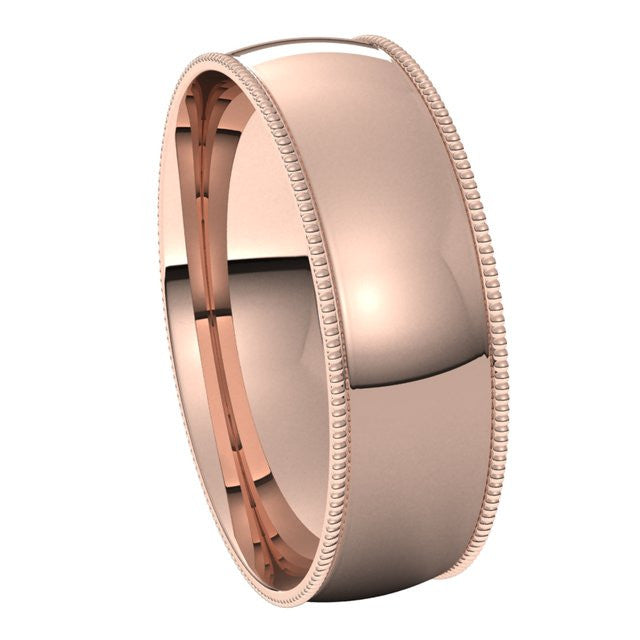 6mm Comfort Fit Milgrain Wedding Band