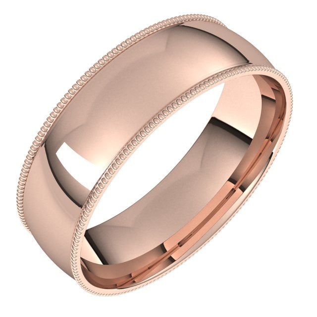 6mm Comfort Fit Milgrain Wedding Band