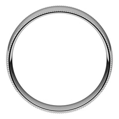 6mm Platinum Comfort Fit Milgrain Wedding Band