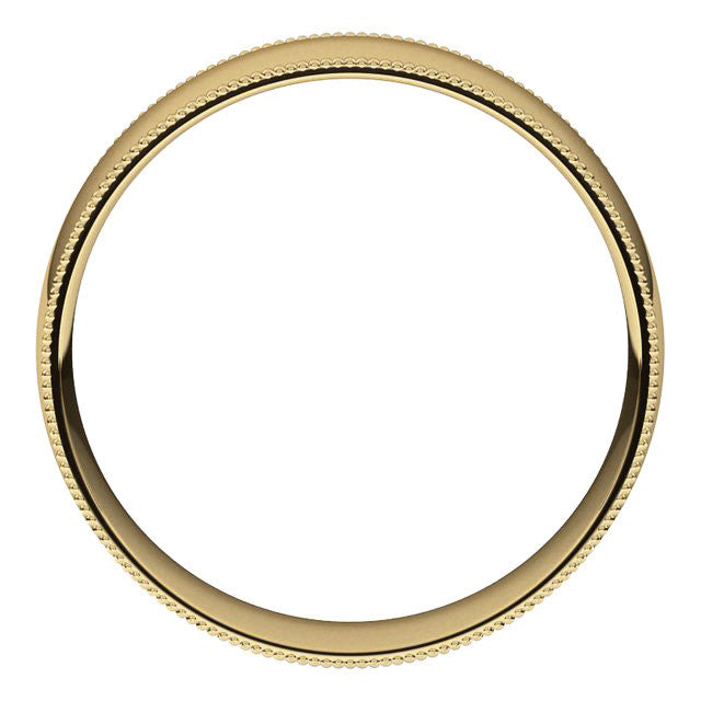 6mm Comfort Fit Milgrain Wedding Band