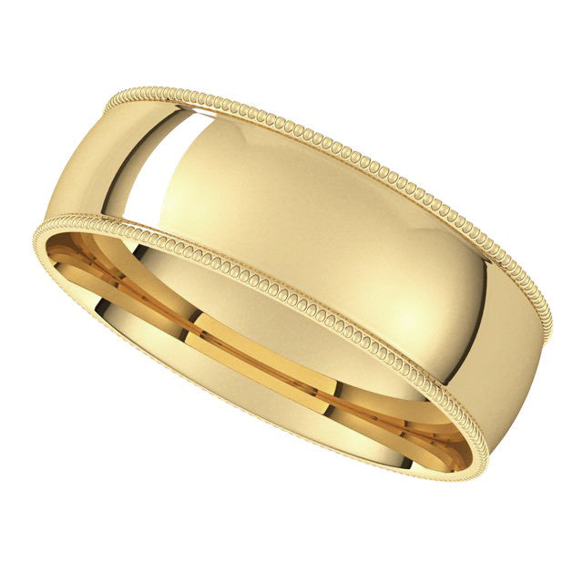 6mm Comfort Fit Milgrain Wedding Band