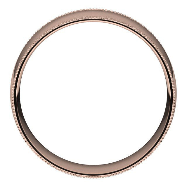 7mm Comfort Fit Milgrain Wedding Band