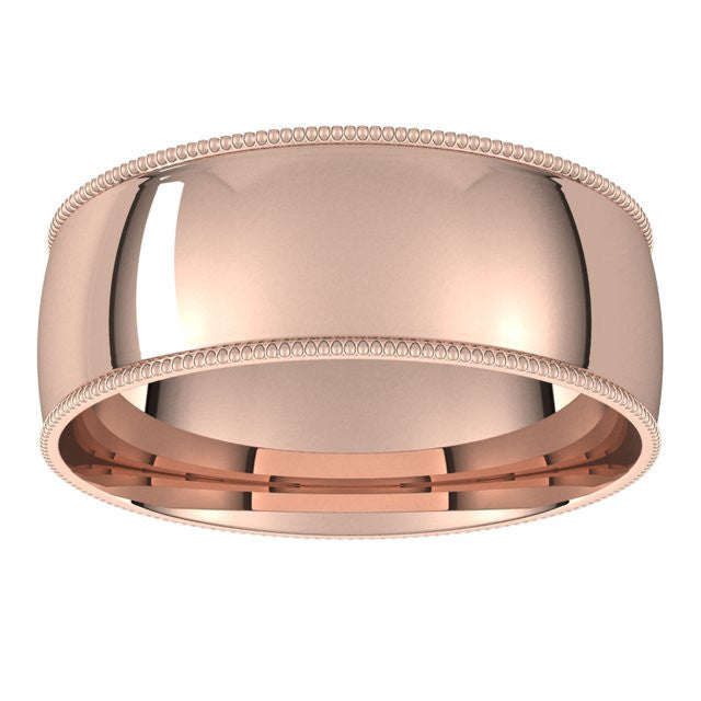 7mm Comfort Fit Milgrain Wedding Band