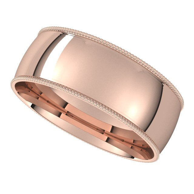 7mm Comfort Fit Milgrain Wedding Band