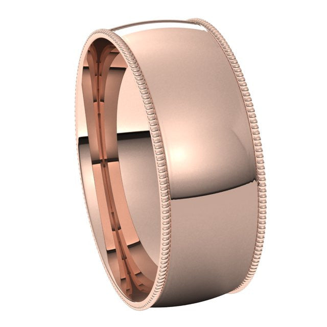 7mm Comfort Fit Milgrain Wedding Band