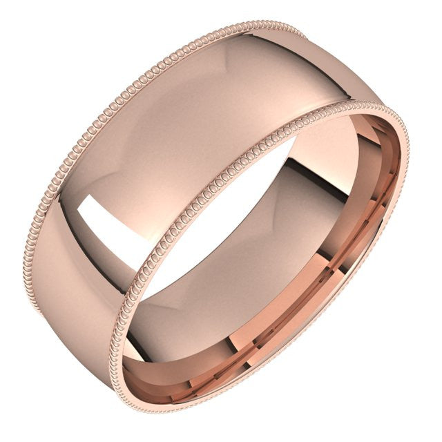 7mm Comfort Fit Milgrain Wedding Band