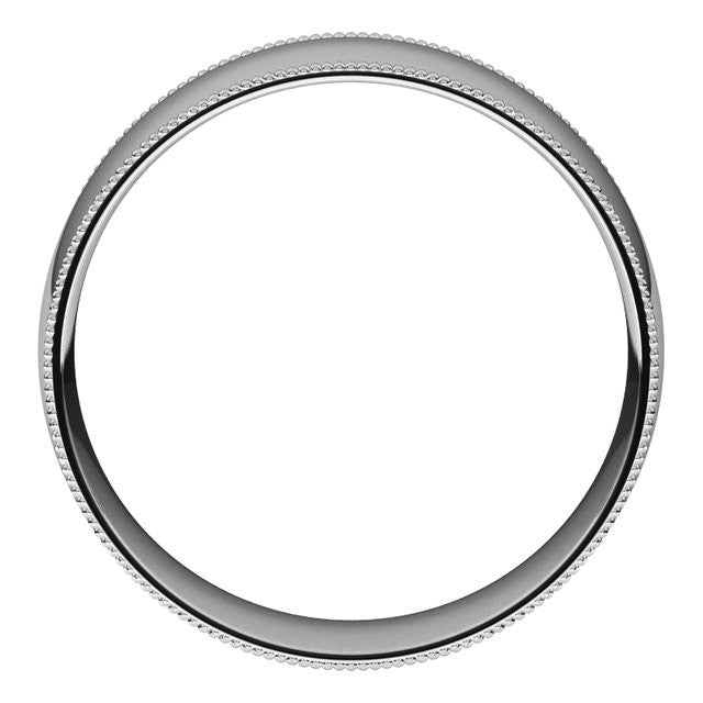 7mm Platinum Comfort Fit Milgrain Wedding Band